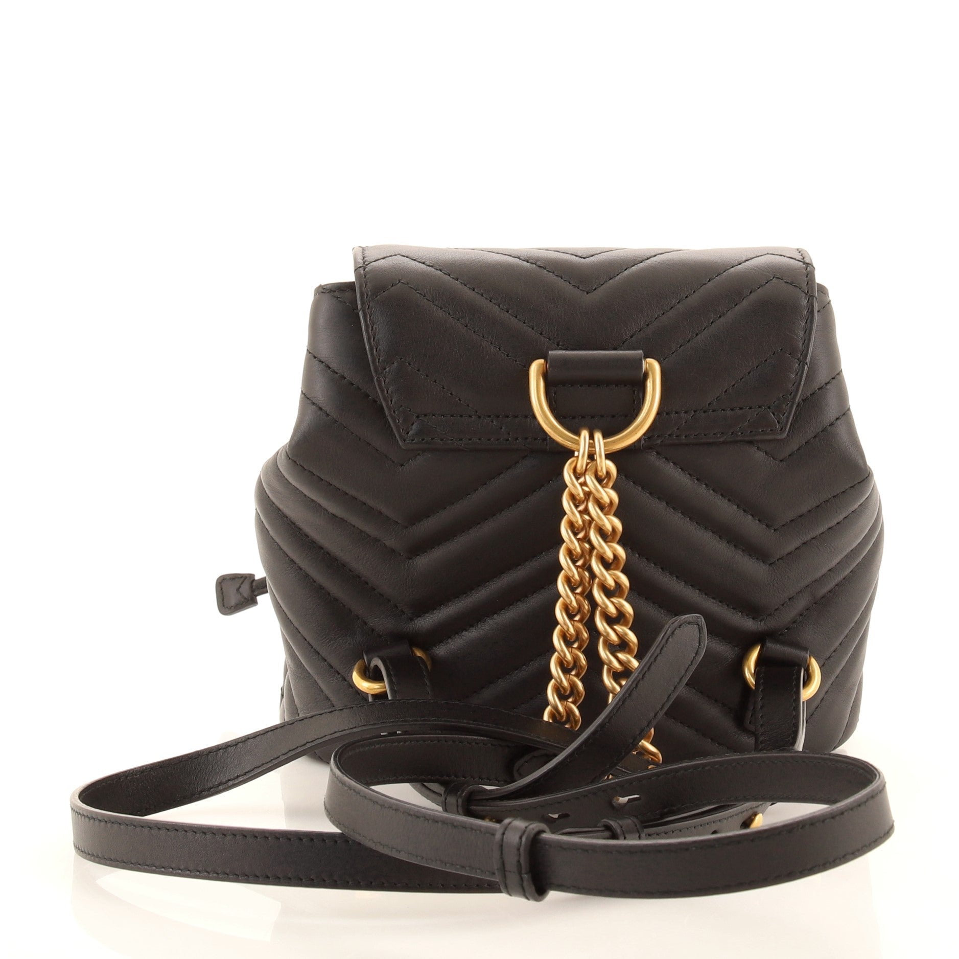 GG Marmont Drawstring Backpack Matelasse Leather Mini