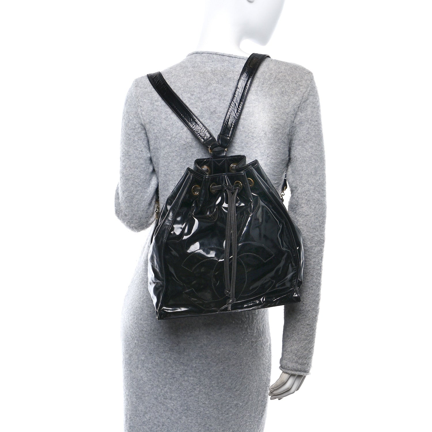 Paten Timeless CC Drawstring Backpack Black