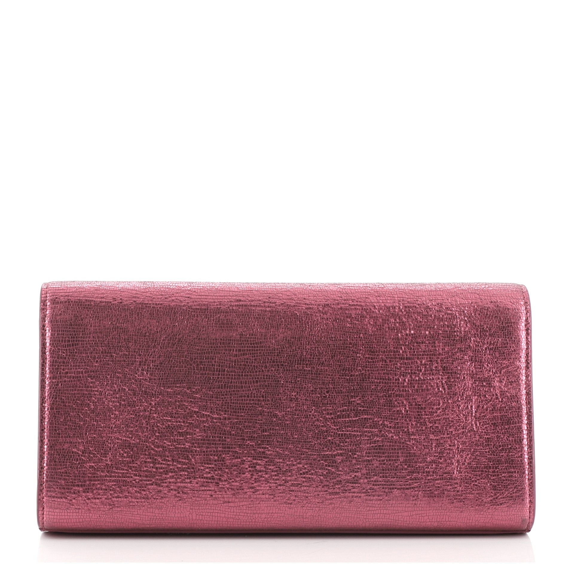 Classic Monogram Clutch Metallic Calfskin Long