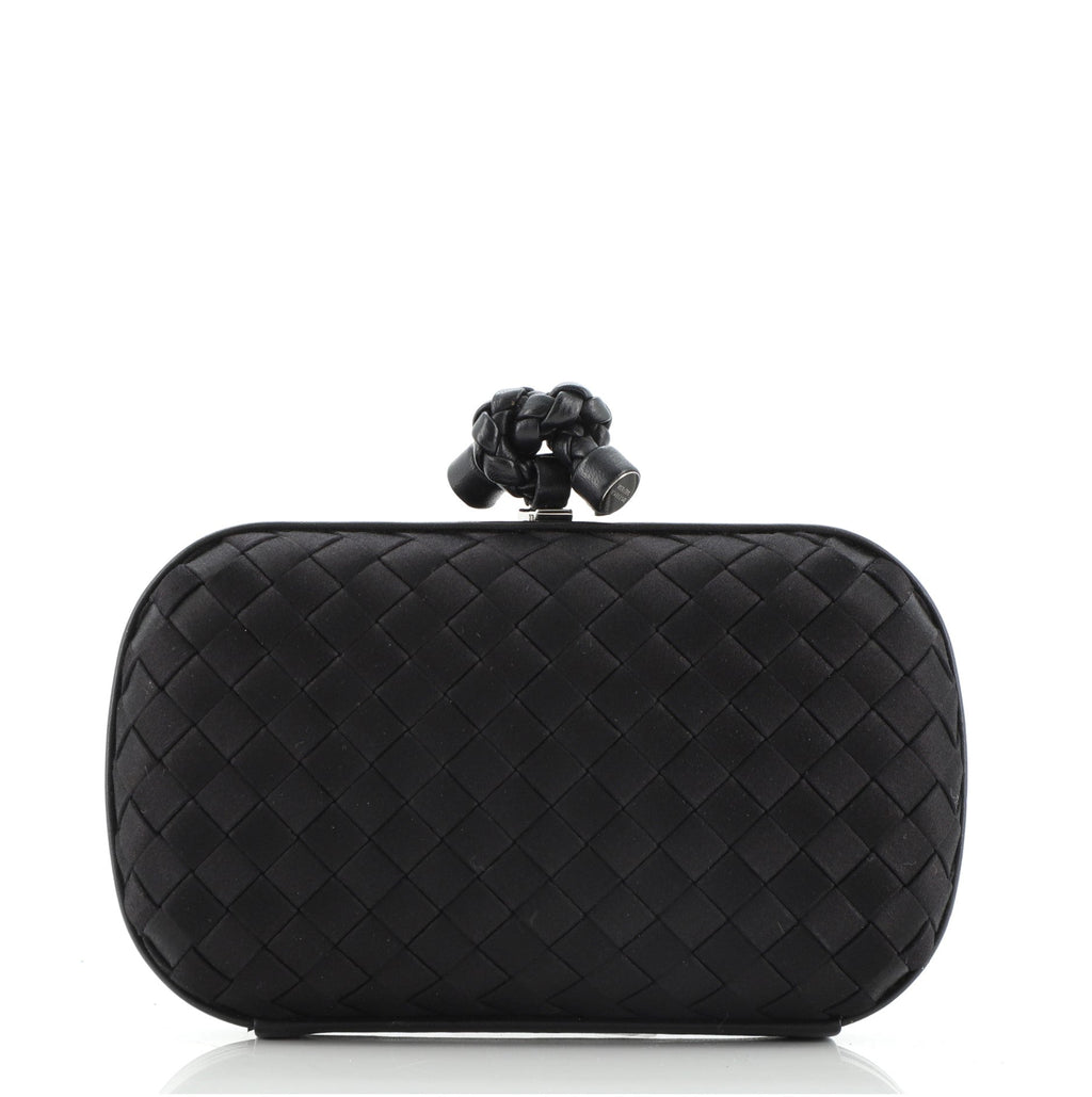 Box Knot Clutch Intrecciato Satin Small