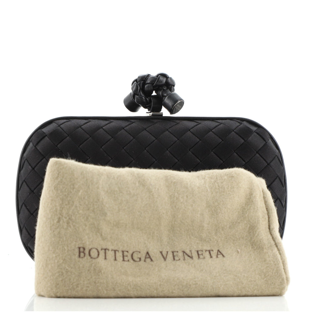 Box Knot Clutch Intrecciato Satin Small