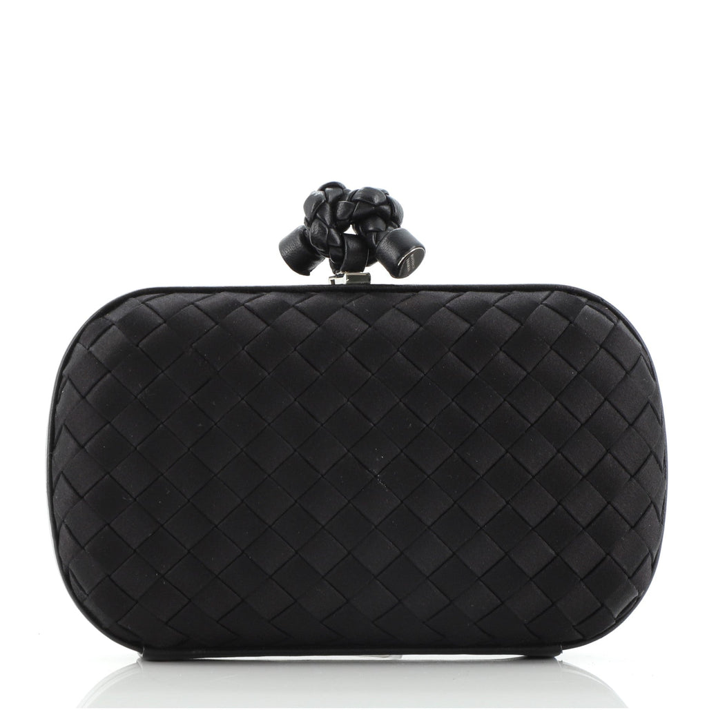 Box Knot Clutch Intrecciato Satin Small