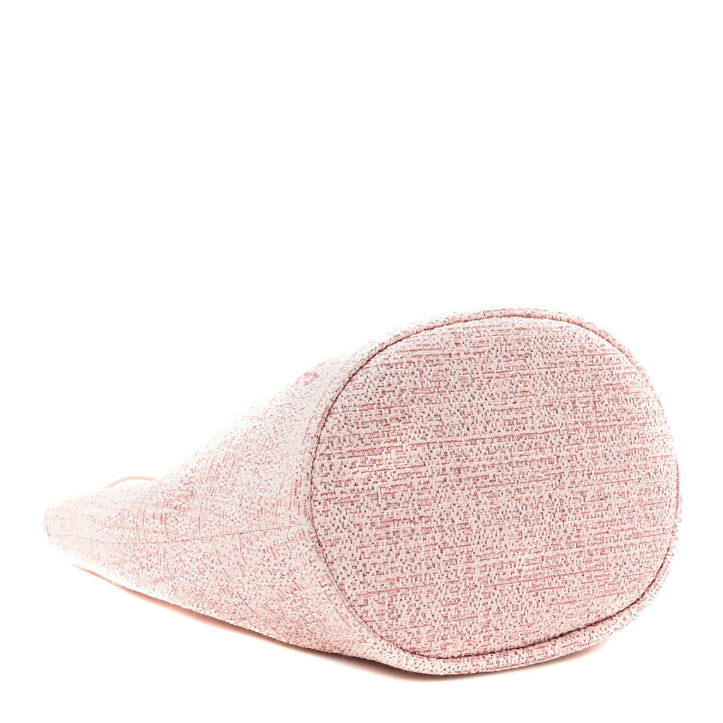 Lurex Boucle Deauville Drawstring Bucket Bag Pink