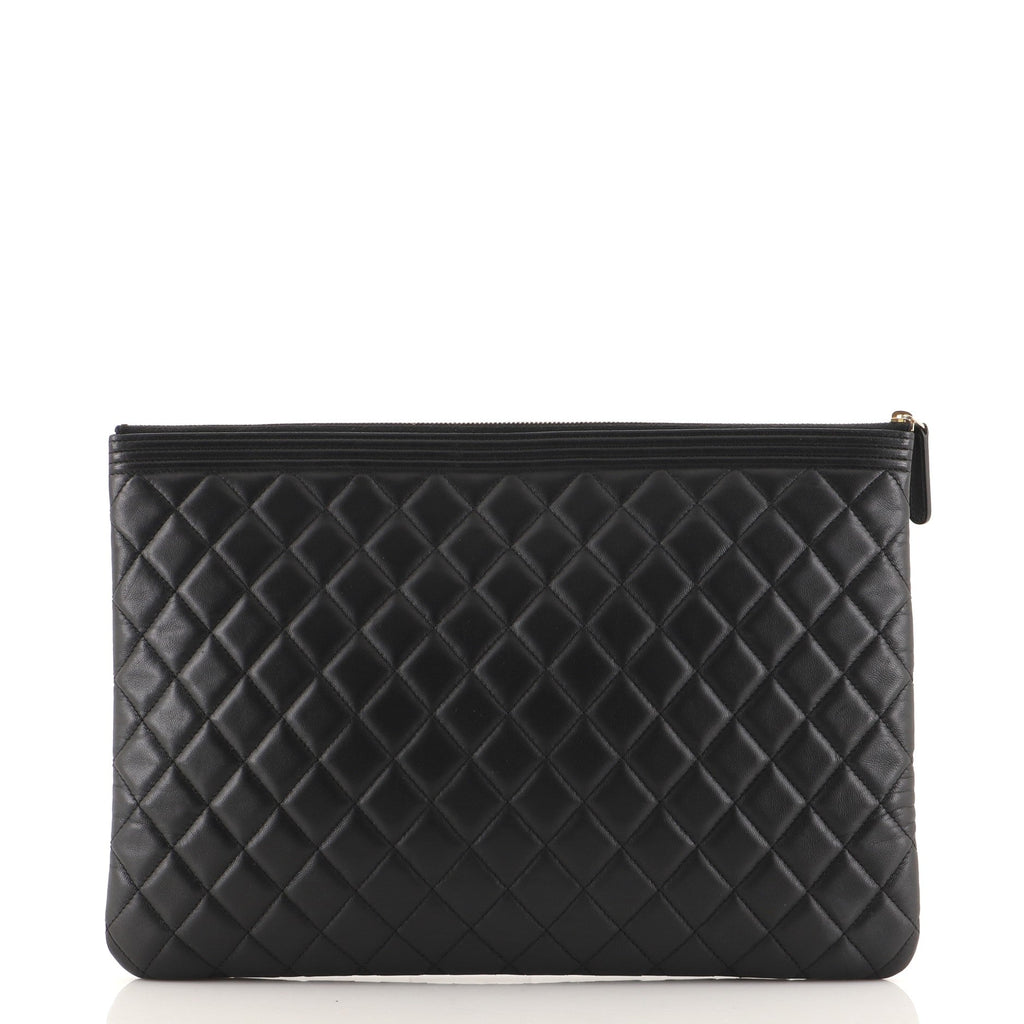 Boy O Case Clutch Quilted Lambskin Large