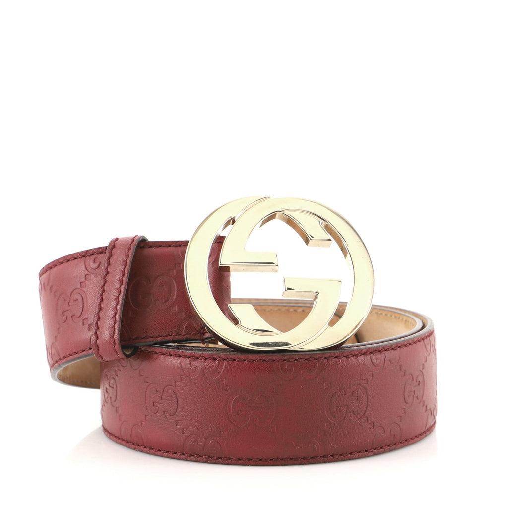 Interlocking G Belt Guccissima Leather Wide 90