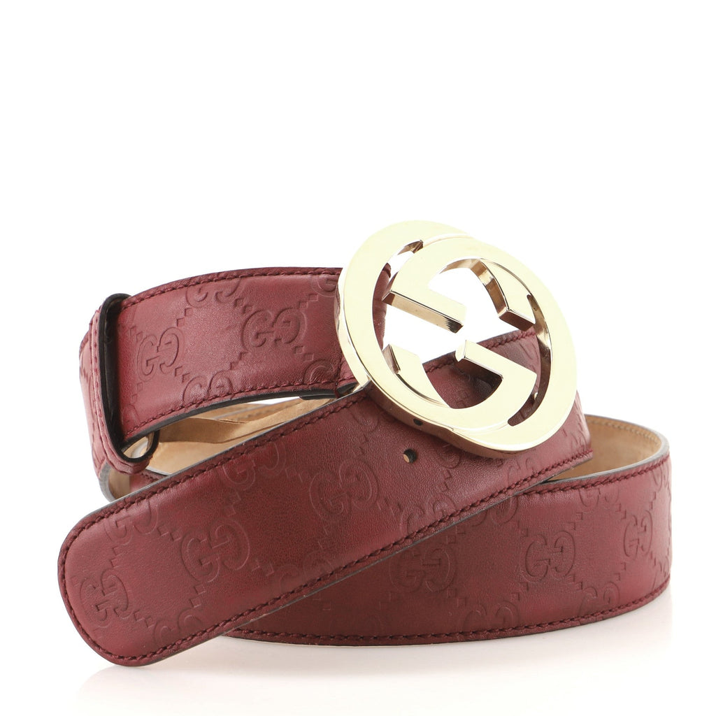 Interlocking G Belt Guccissima Leather Wide 90