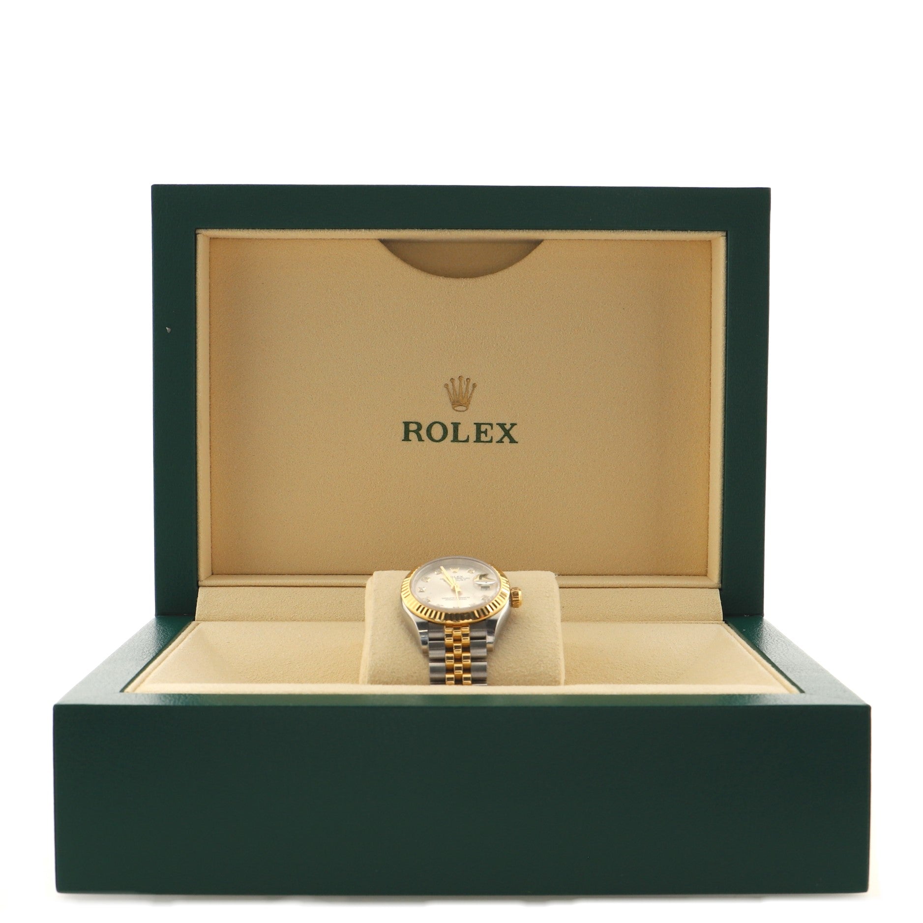 Oyster Perpetual Datejust Automatic Watch Stainless Steel and Yellow Gold with Diamond Markers 28