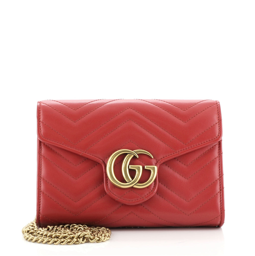 GG Marmont Chain Wallet Matelasse Leather Mini