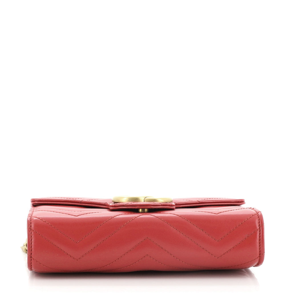 GG Marmont Chain Wallet Matelasse Leather Mini