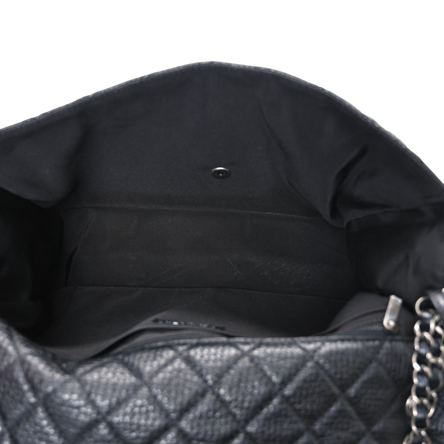 Grained Calfskin Quilted Small XXL Travel Flap Bag Black