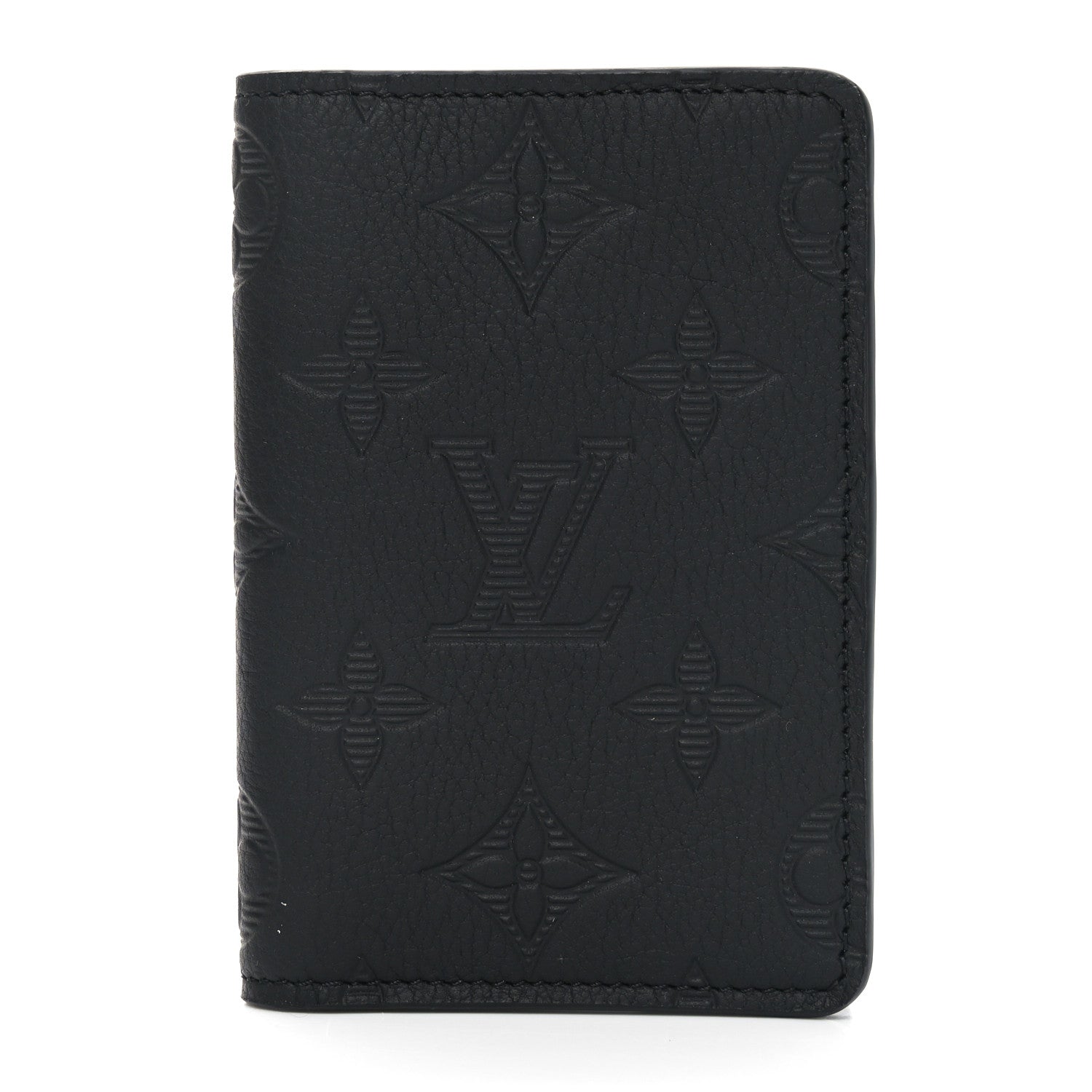 Calfskin Monogram Shadow Pocket Organizer Black