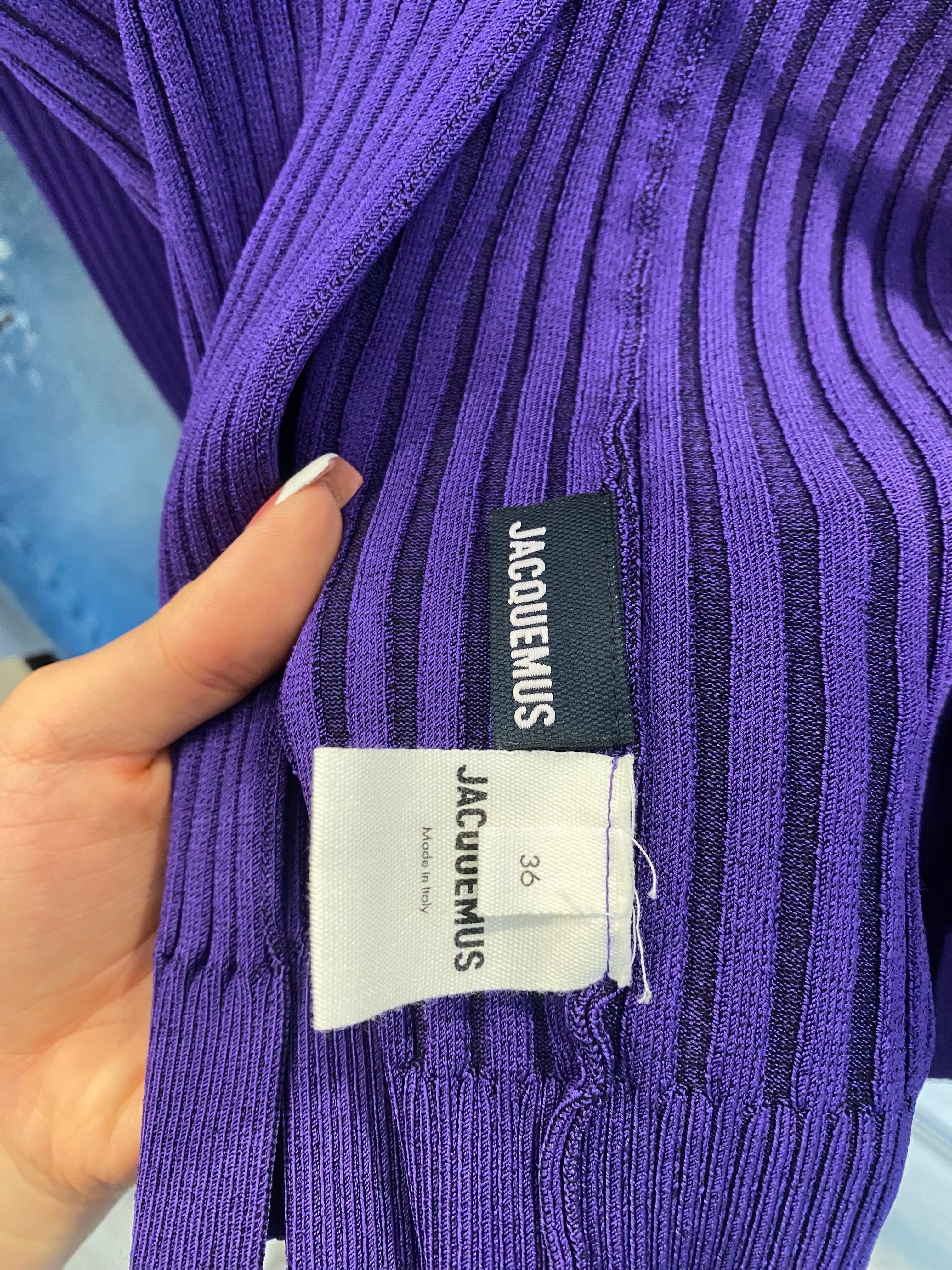 Jacquemus Purple Knit Logo igan - FR 36 / US 4.