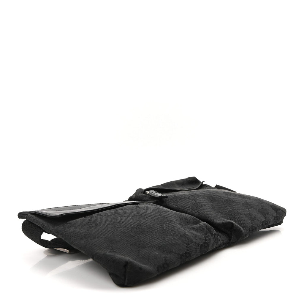GG Monogram Double Pocket Belt Bag Black