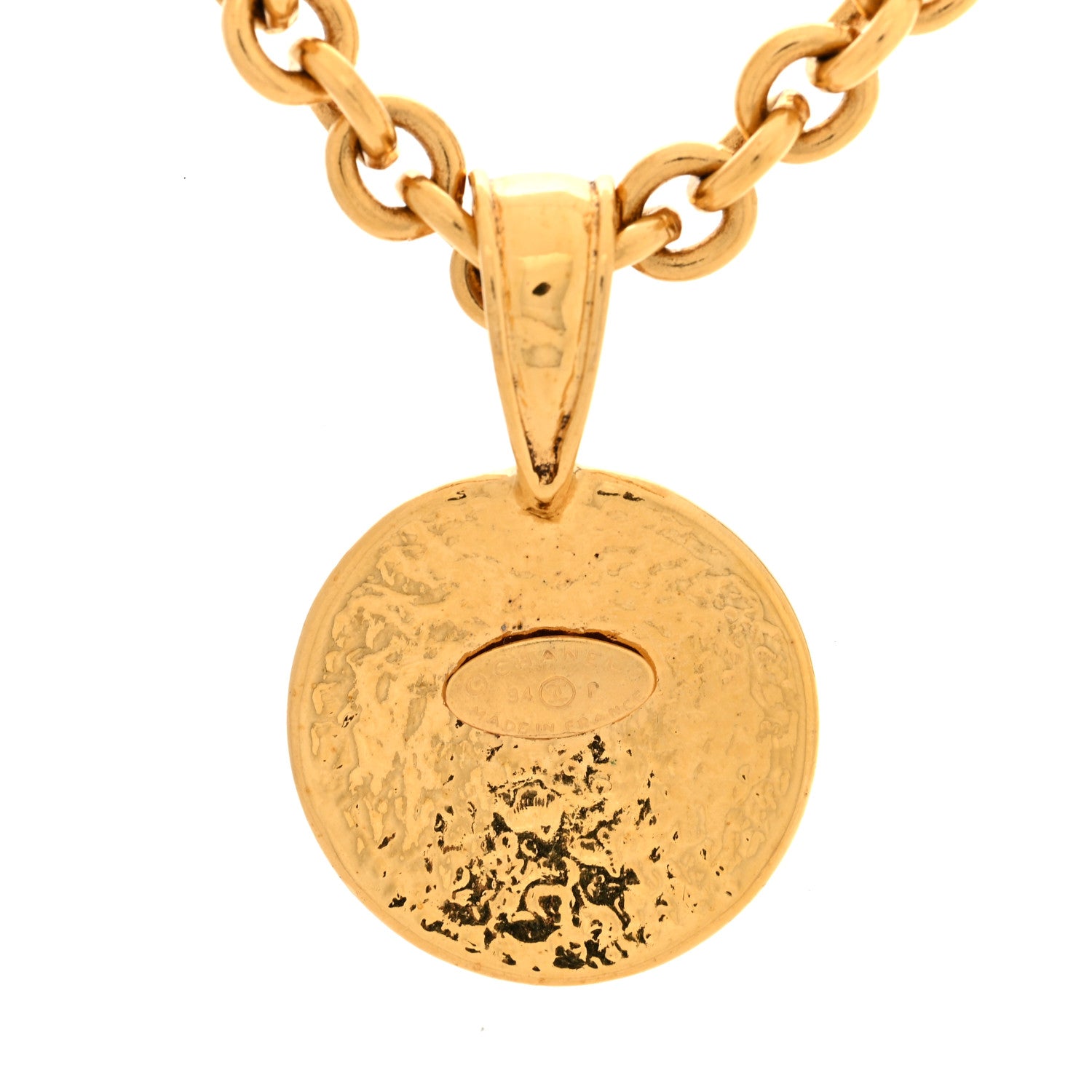 Metal CC Chain Pendant Necklace Gold