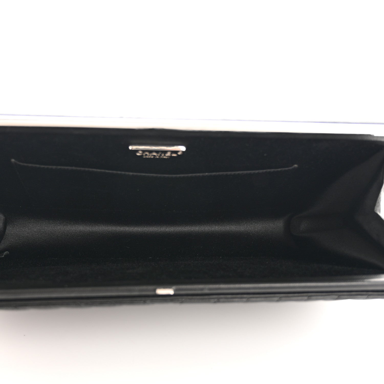 Lambskin Chevron Evening Clutch Black