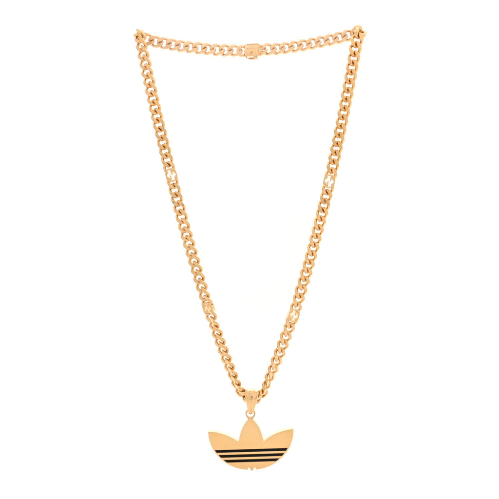 X ADIDAS Gourmette Trefoil Pendant Necklace Gold