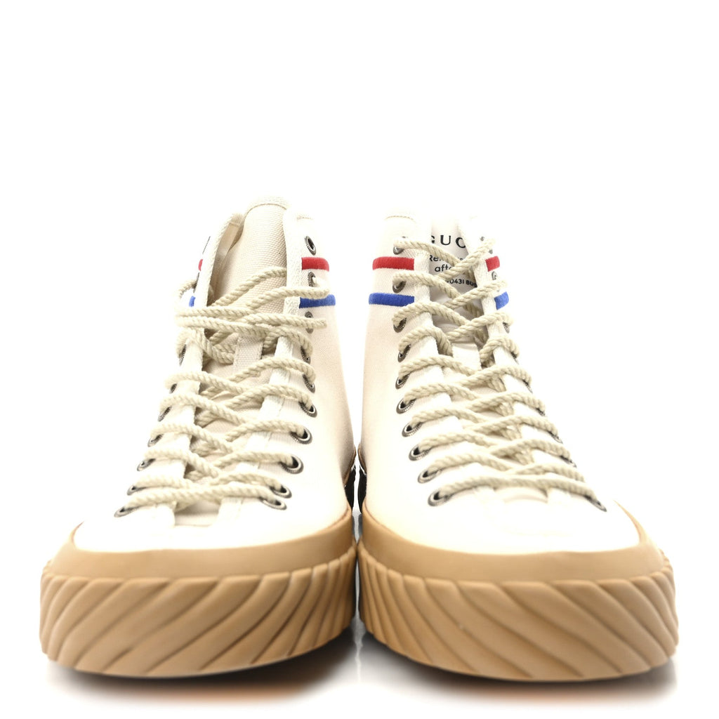 Canvas Interlocking G Mens High Top Sneakers 8.5 Mystic White