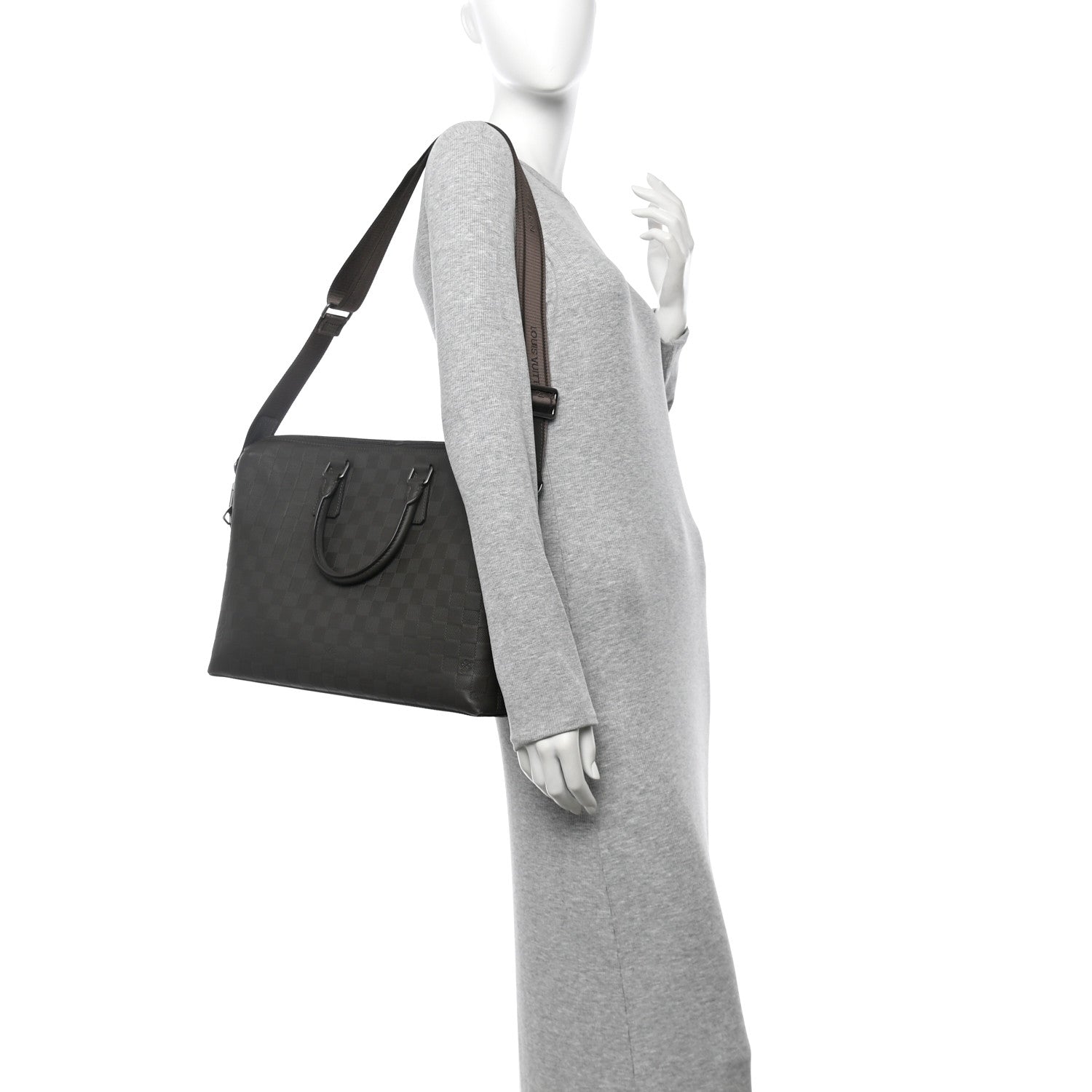 Damier Infini Porte-Documents Jour Granit