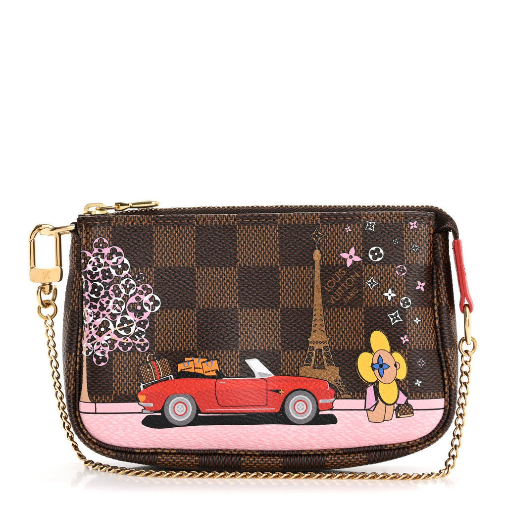 Damier Ebene 2019 Christmas Animation Mini Pochette Accessories Red