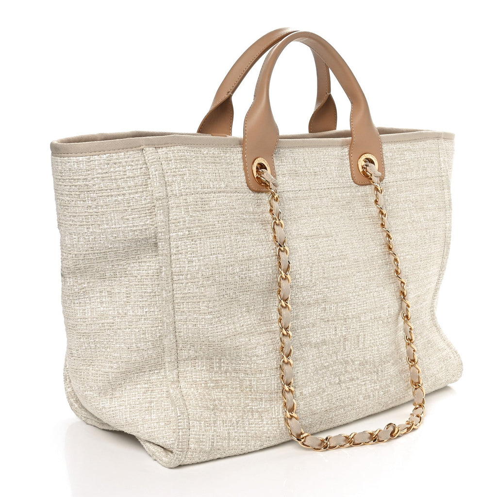 Canvas Medium Deauville Tote Light Beige