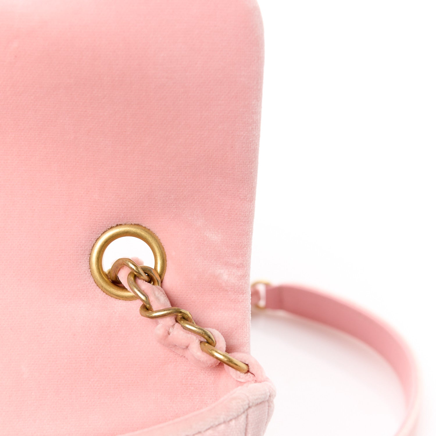 Velour Quilted Mini Double Frame Flap Rose