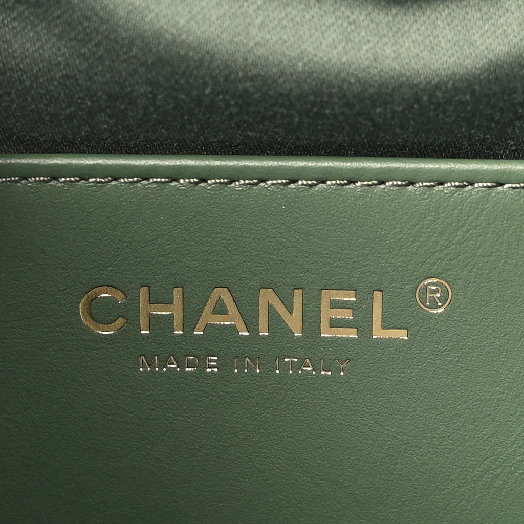 Caviar Quilted Small Chanel 25 Handbag Khaki