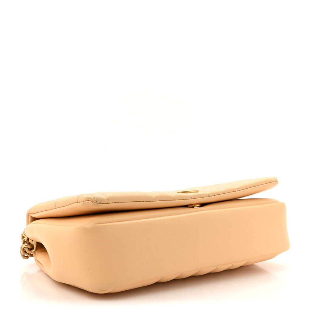 Lambskin Quilted Small Lola Bag Golden Sand