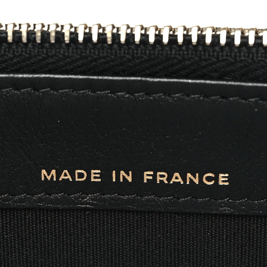 Lambskin Quilted Small Boy Clutch With Chain Black