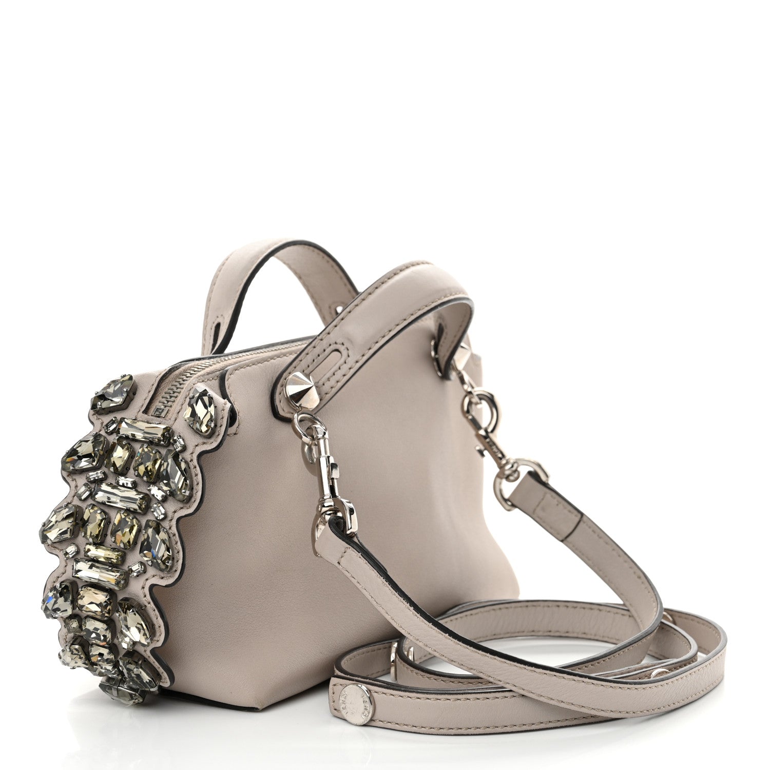 Shiny Nappa Crystal Croc Tail Mini By The Way Boston Bag Grigio Polvere