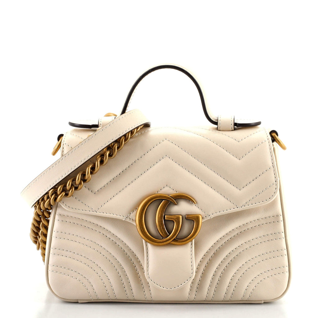 GG Marmont Top Handle Flap Bag Matelasse Leather Mini