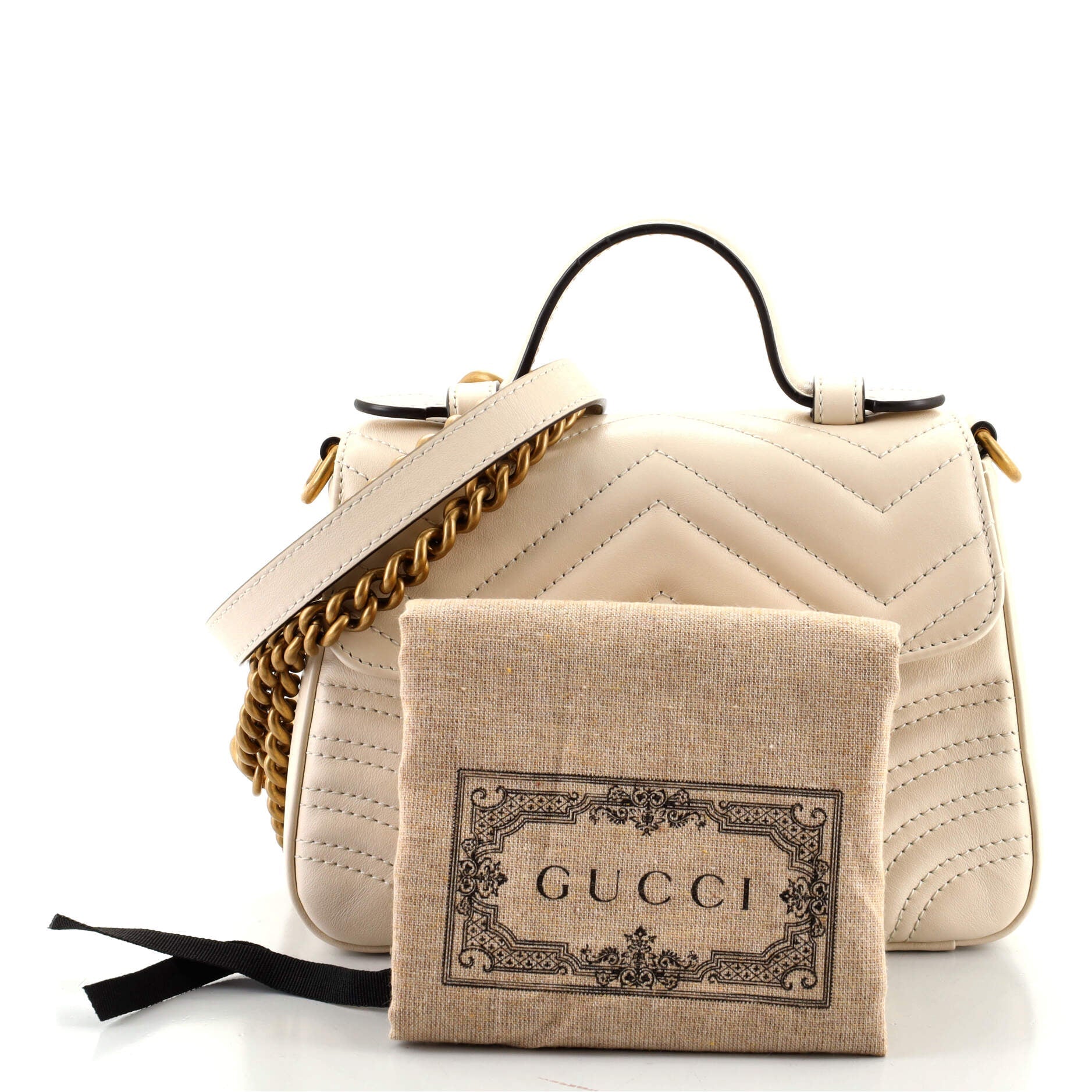 GG Marmont Top Handle Flap Bag Matelasse Leather Mini