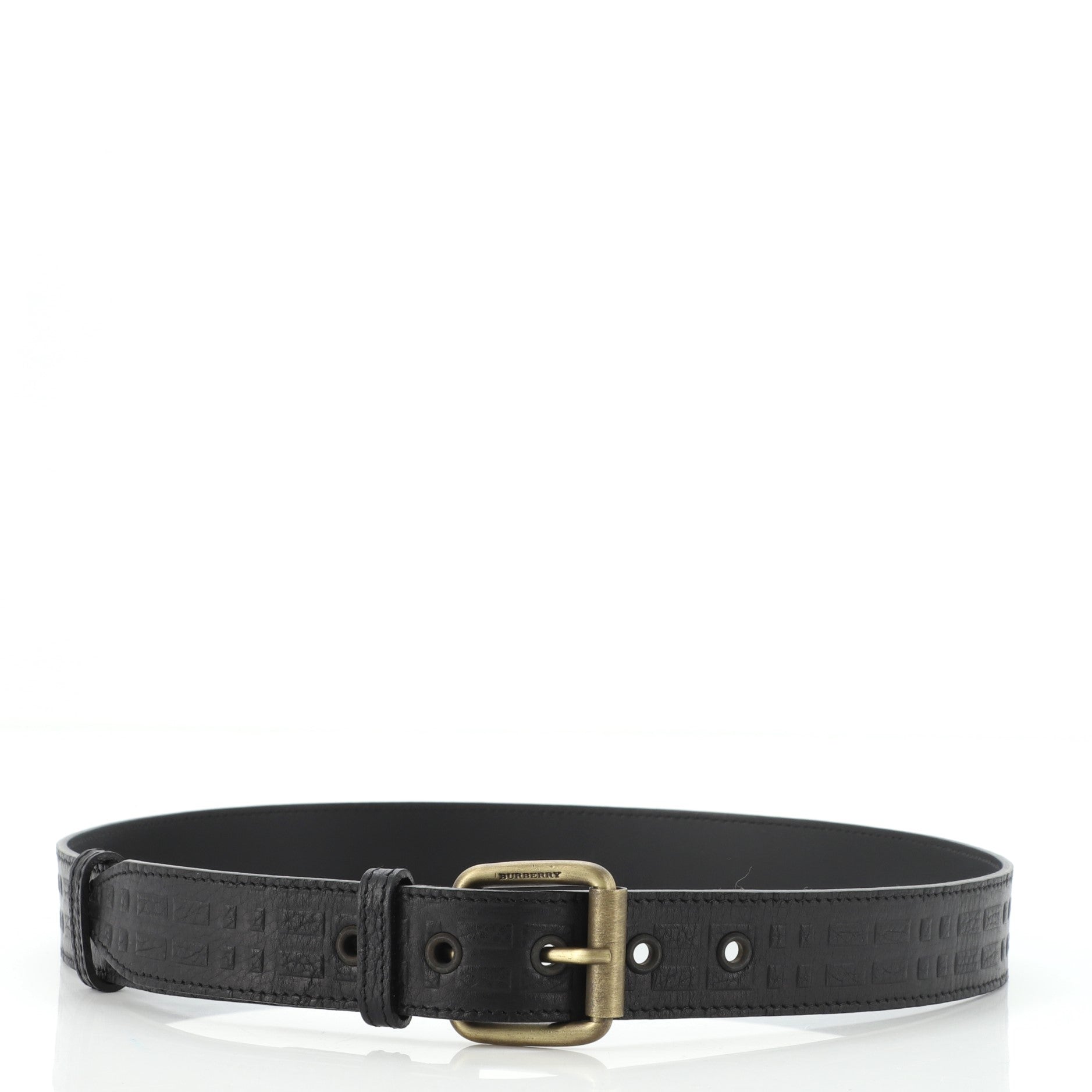 Buckle Belt Embossed Leather Medium 80