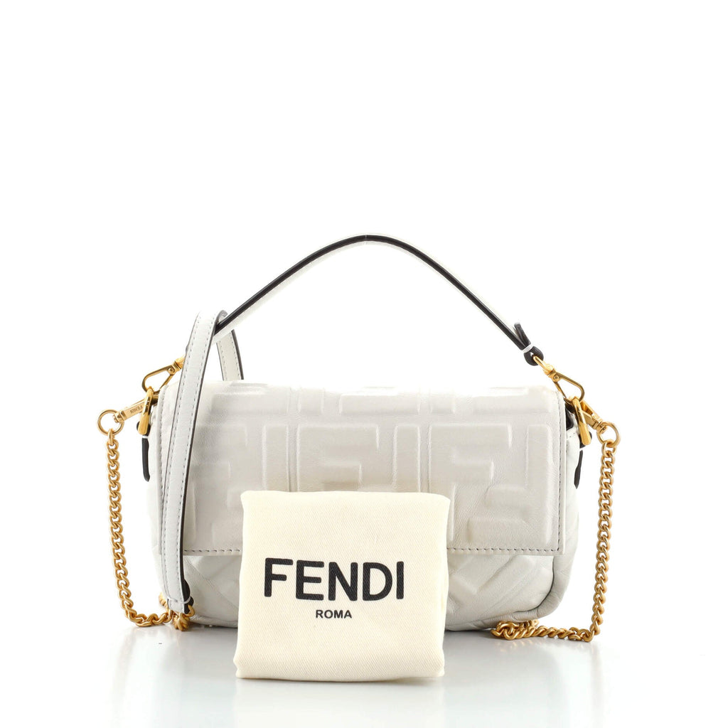 Baguette NM Bag Zucca Embossed Leather Mini