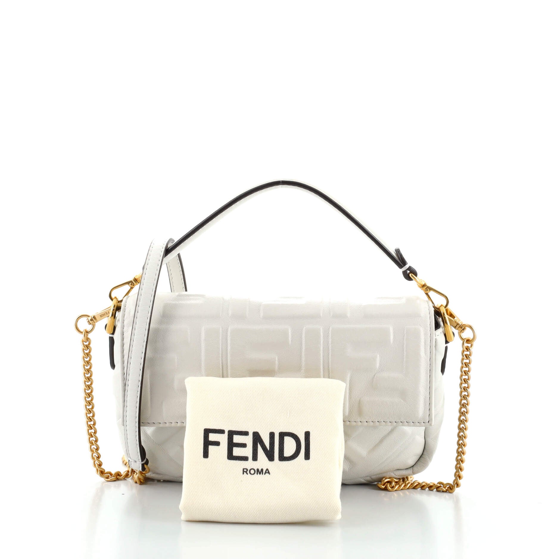 Baguette NM Bag Zucca Embossed Leather Mini