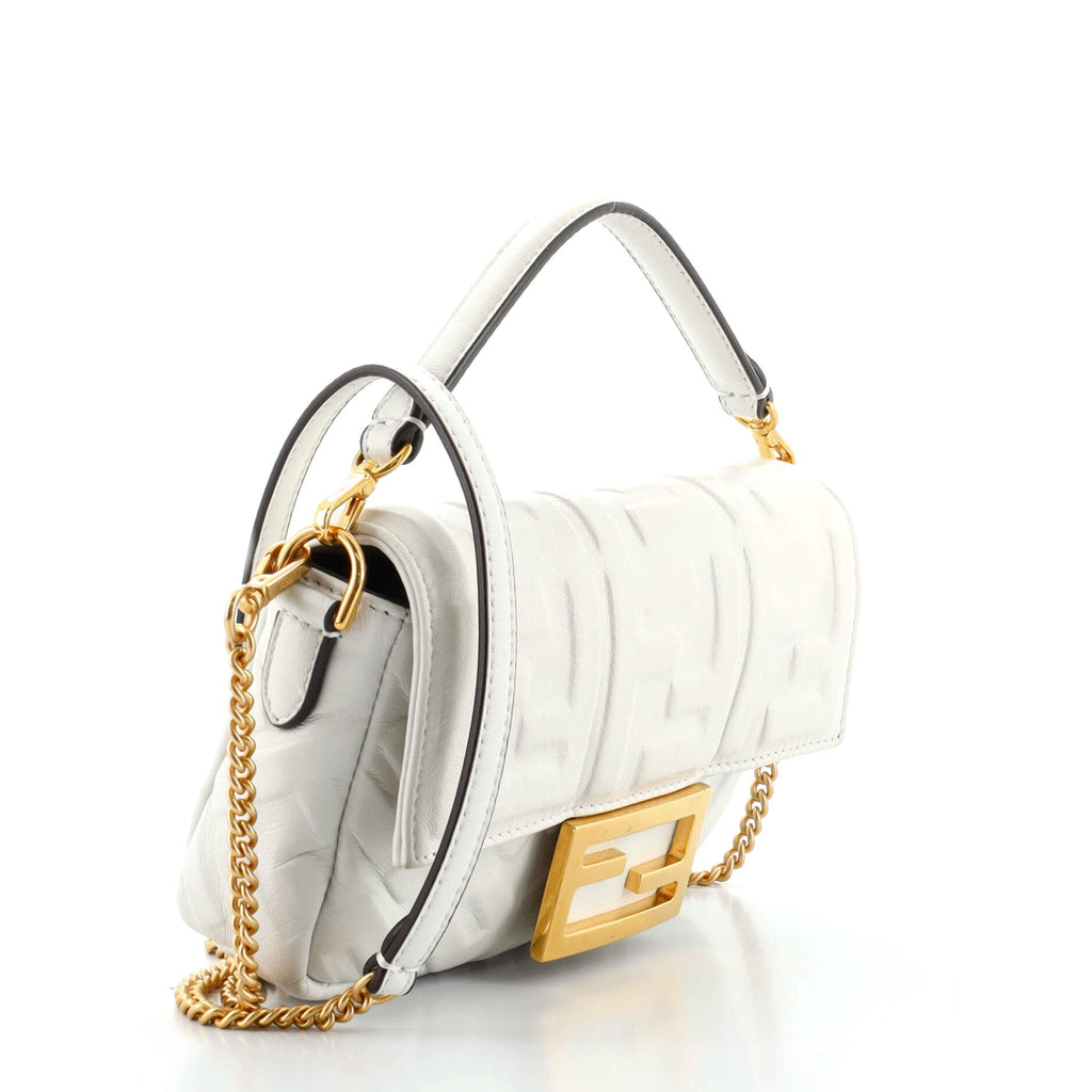 Baguette NM Bag Zucca Embossed Leather Mini