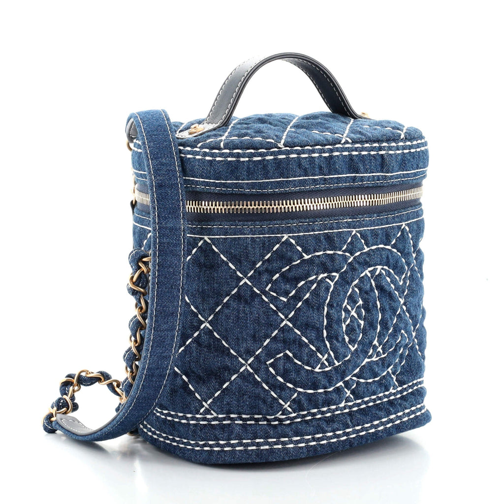 Vanity Case Quilted Denim