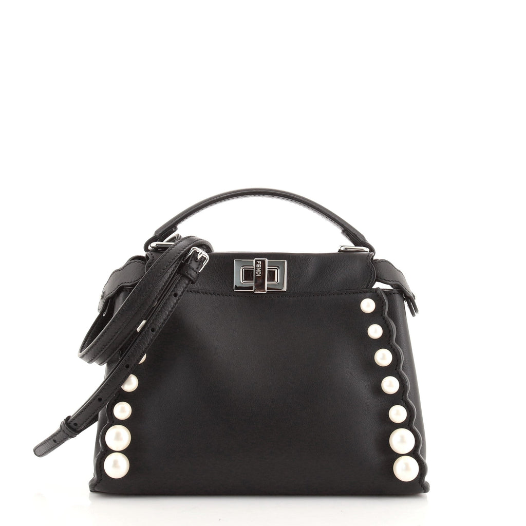 Peekaboo Bag Pearl Embellished Leather Mini