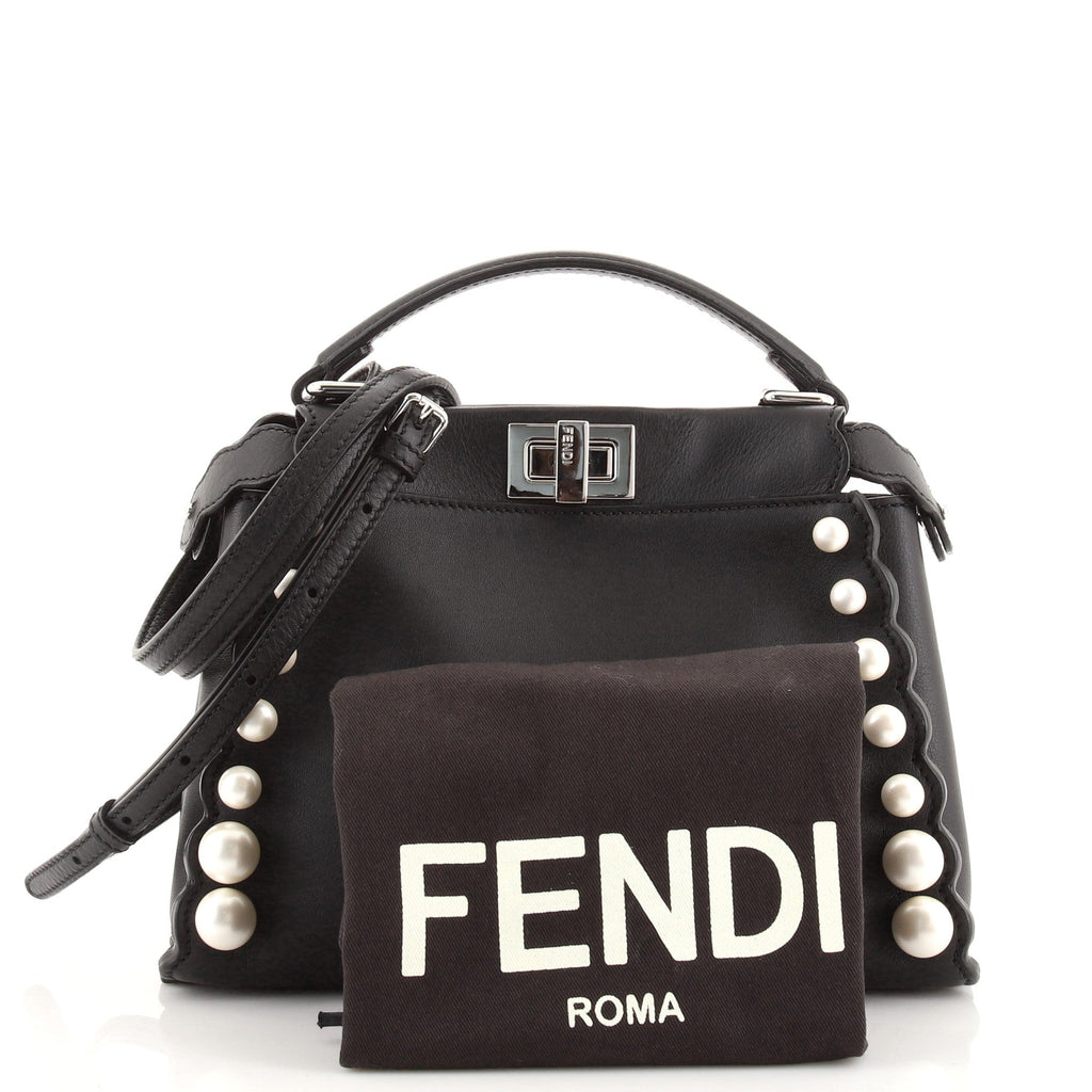 Peekaboo Bag Pearl Embellished Leather Mini