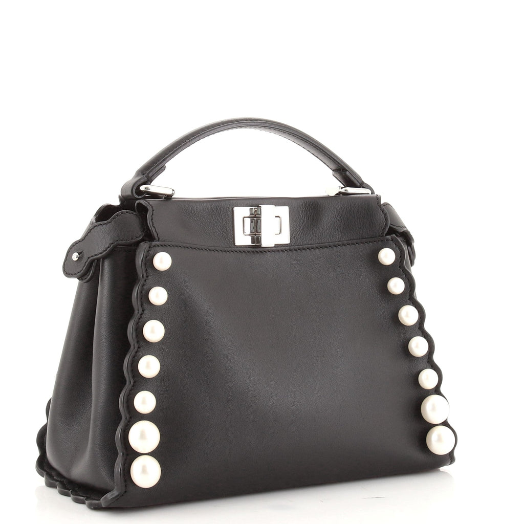 Peekaboo Bag Pearl Embellished Leather Mini