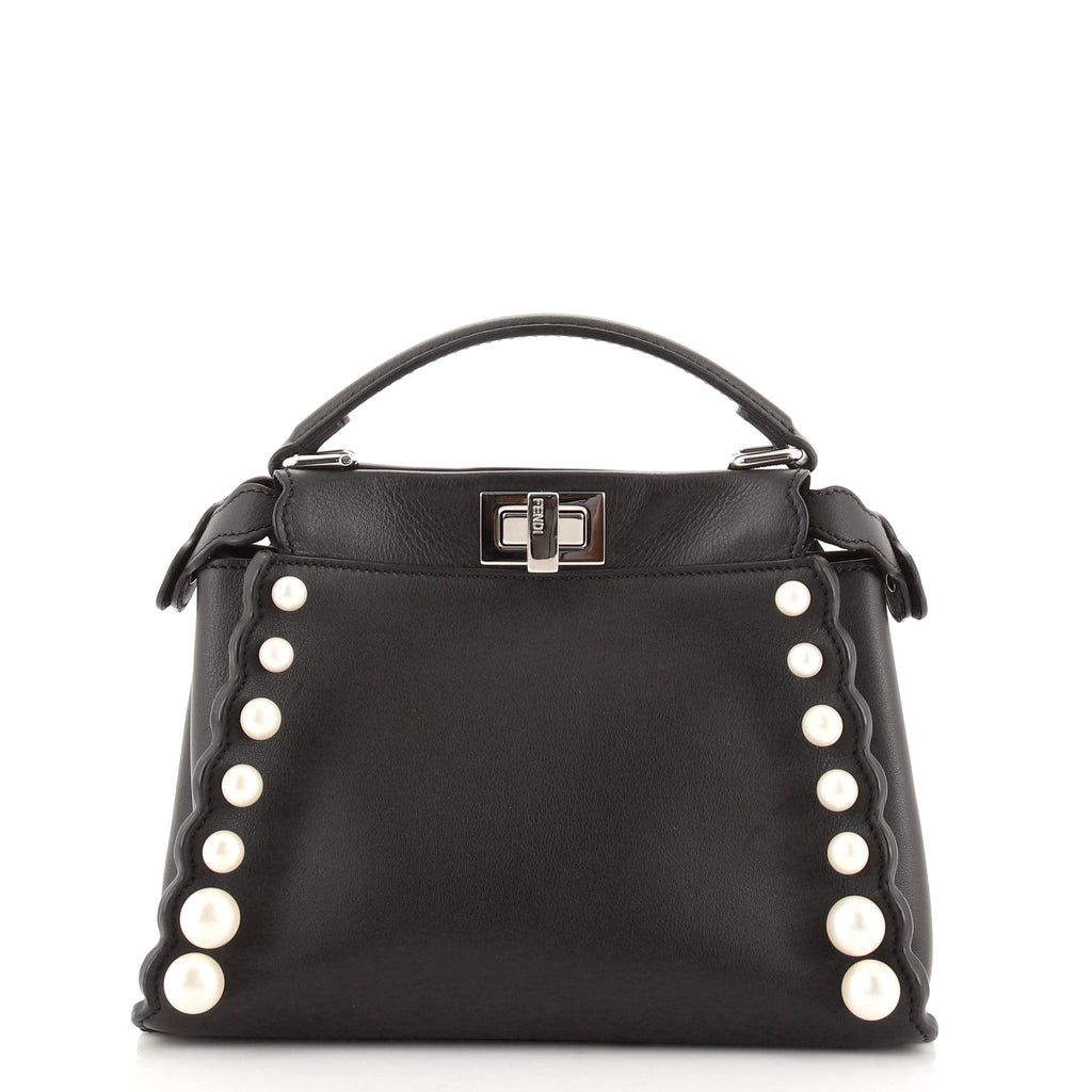 Peekaboo Bag Pearl Embellished Leather Mini