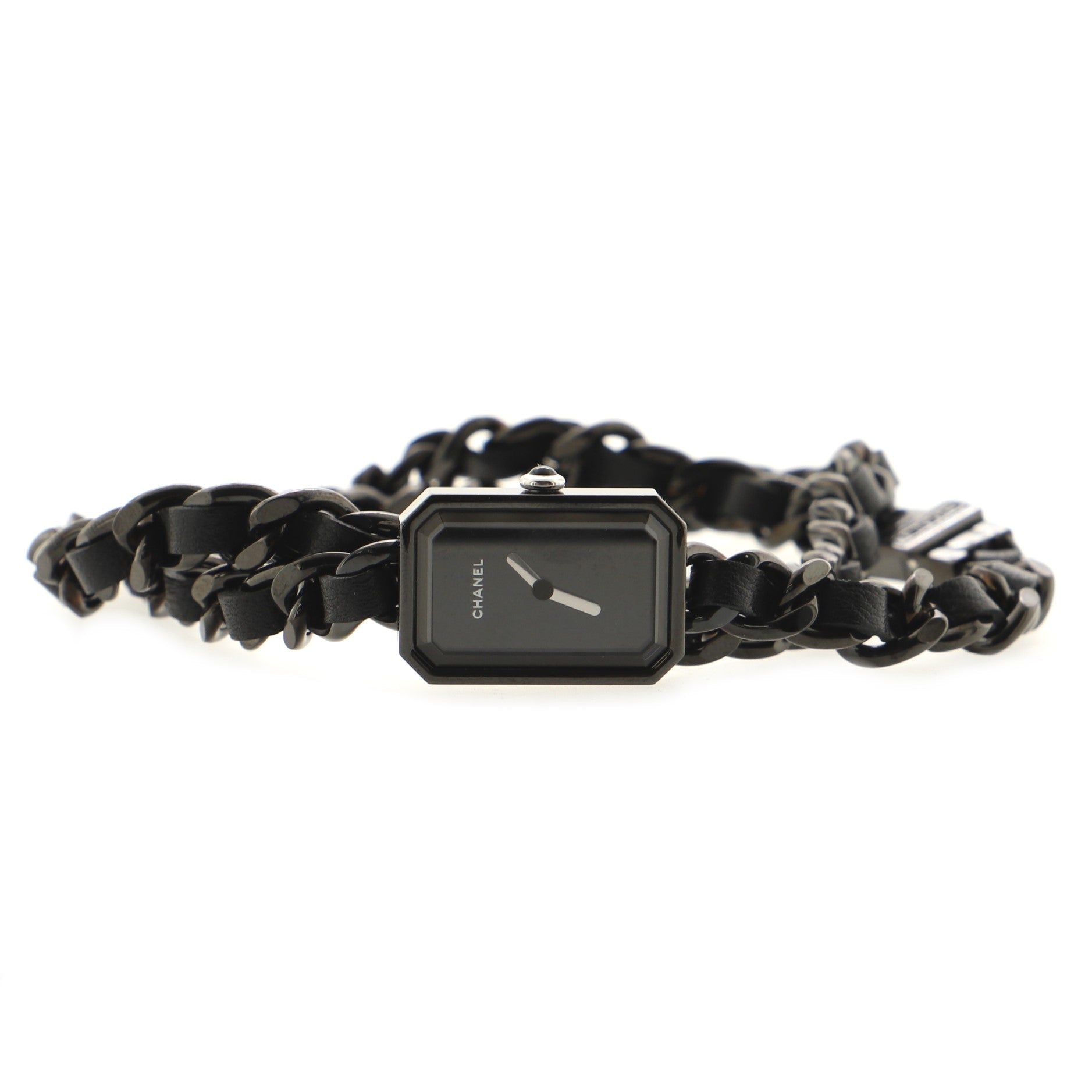 So Black Premiere Rock Triple Row Quartz Watch Stainless Steel and Leather 16