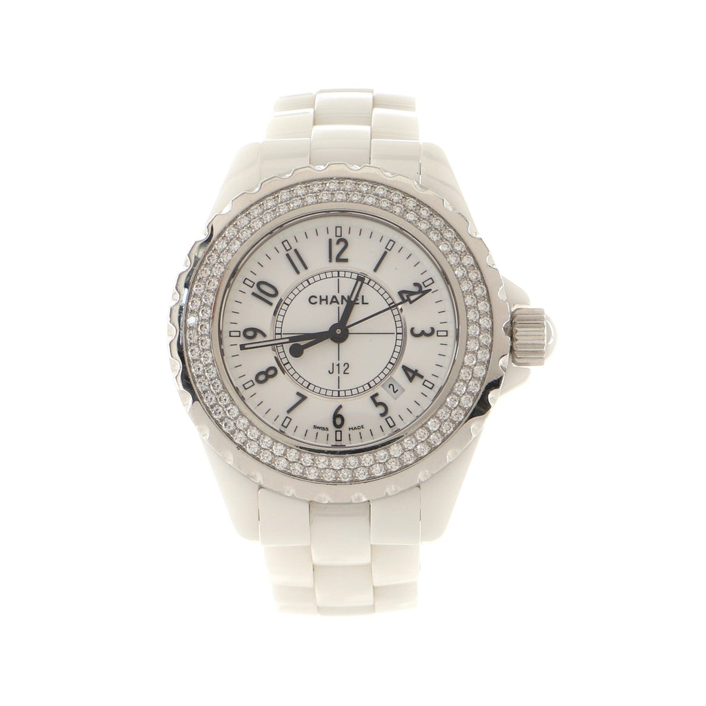 J12 Quartz Watch Ceramic and Stainless Steel with Diamond Bezel 33