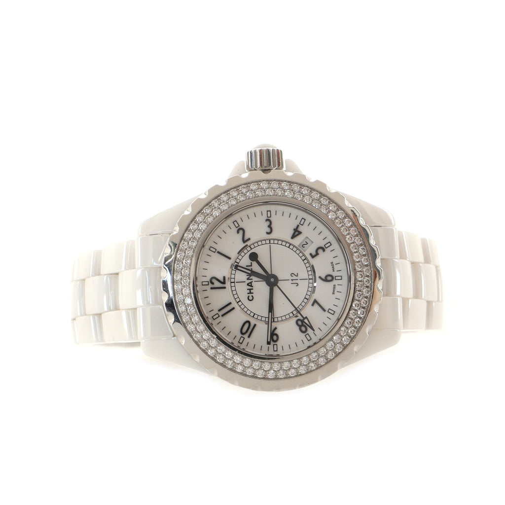 J12 Quartz Watch Ceramic and Stainless Steel with Diamond Bezel 33