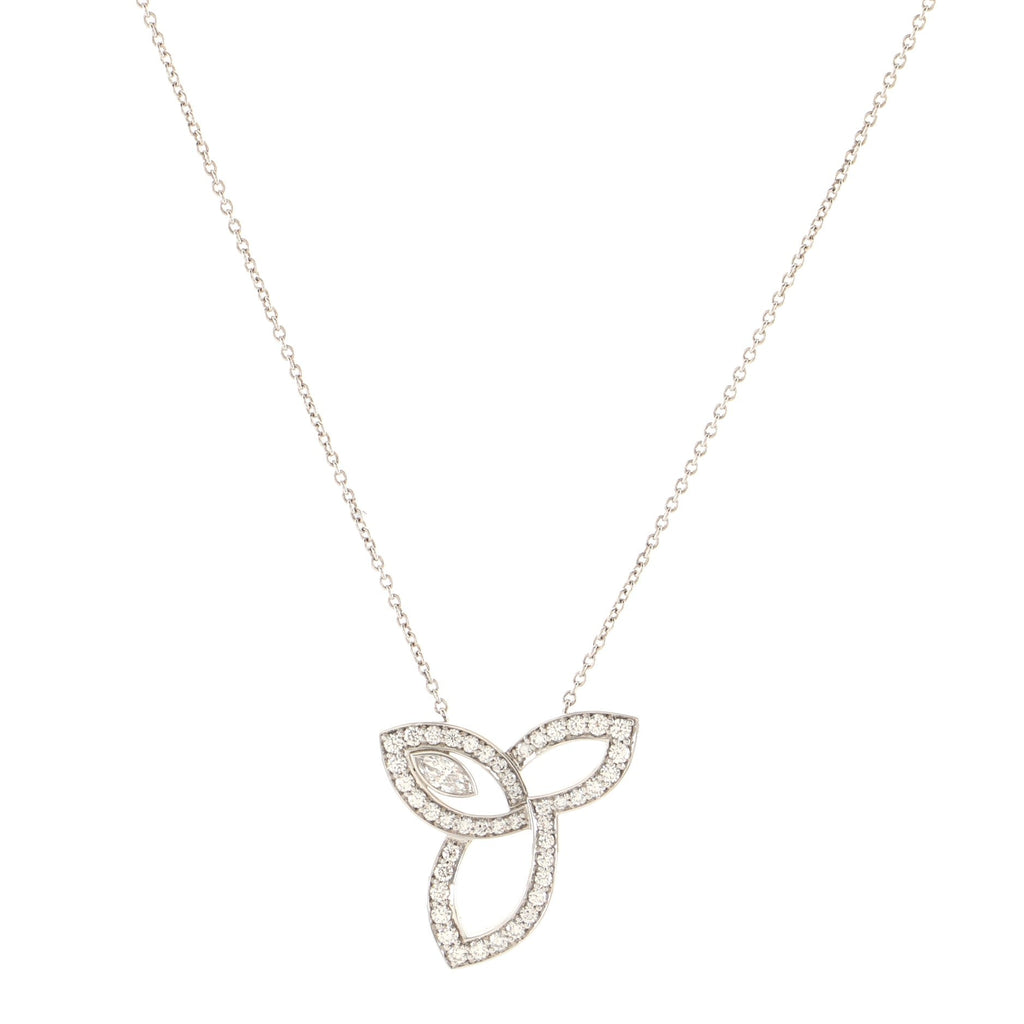 Lily Cluster Pendant Necklace Platinum with Diamonds