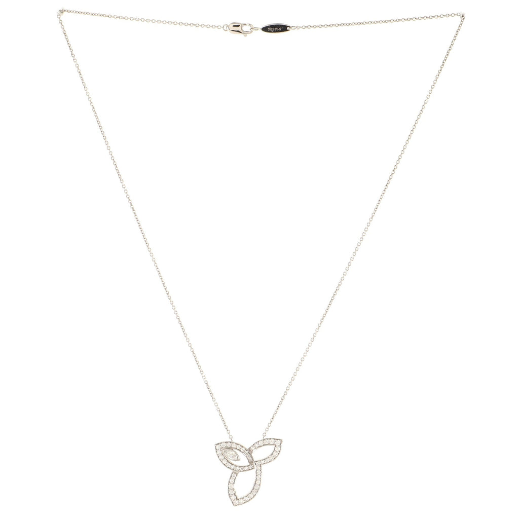 Lily Cluster Pendant Necklace Platinum with Diamonds