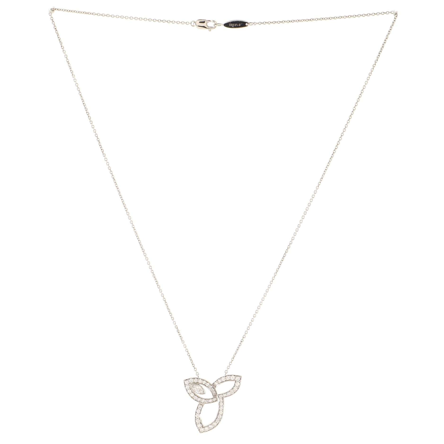Lily Cluster Pendant Necklace Platinum with Diamonds