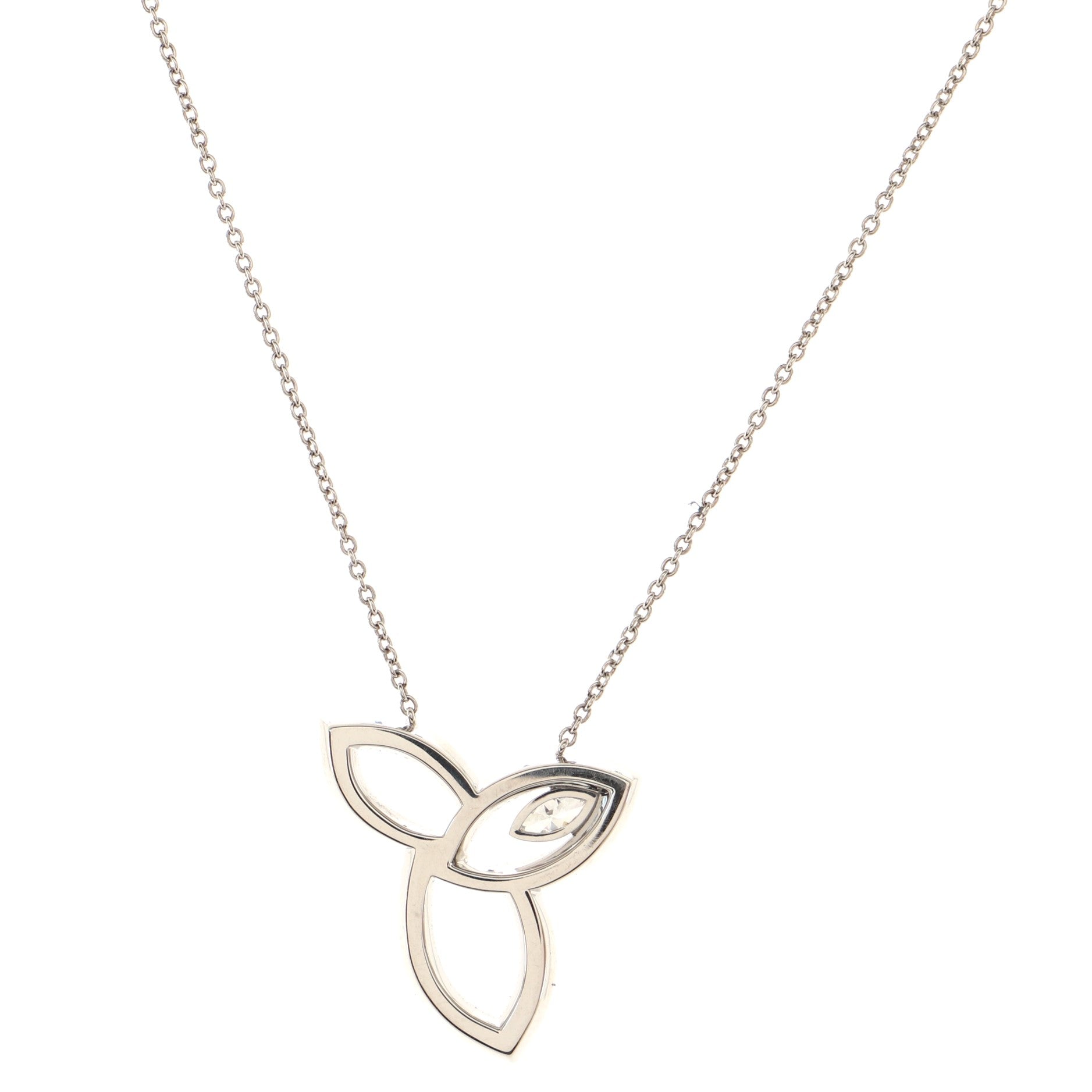 Lily Cluster Pendant Necklace Platinum with Diamonds