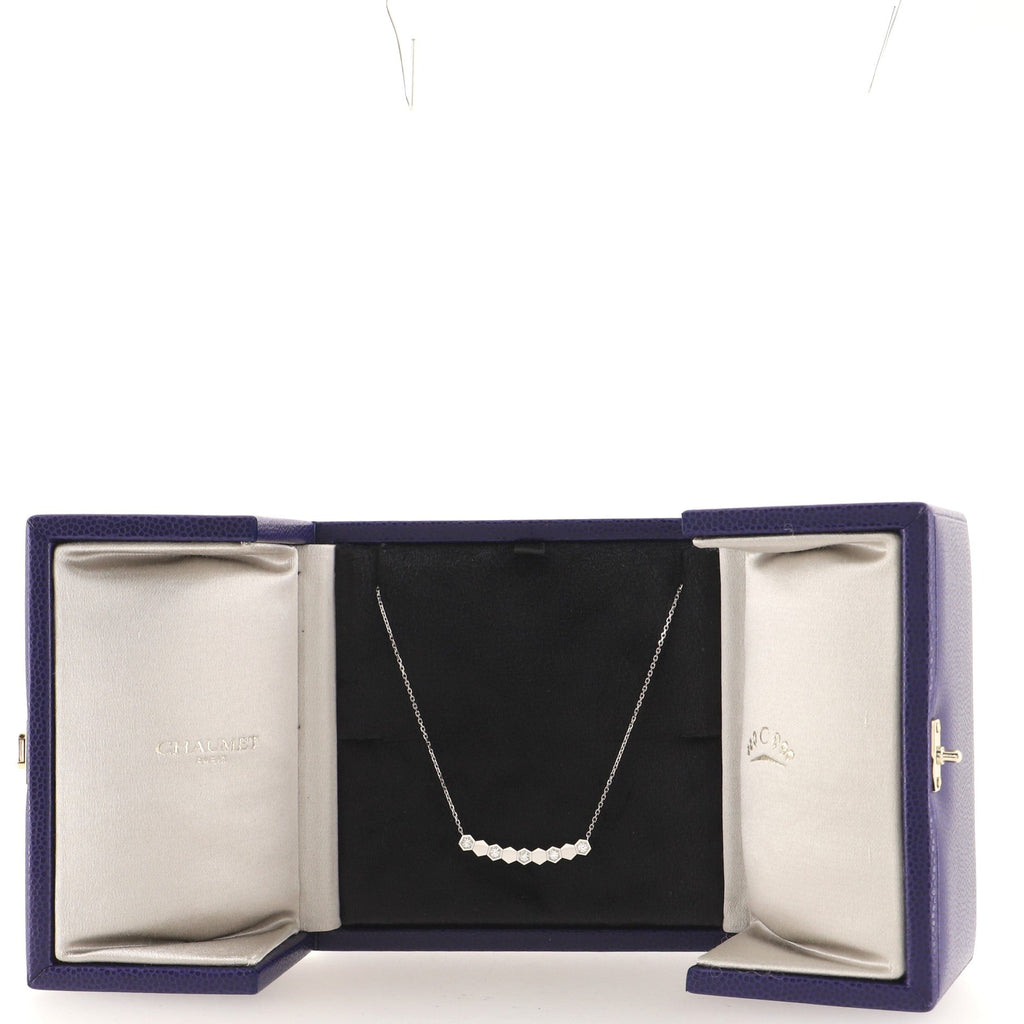 Bee My Love Pendant Necklace 18K White Gold with Diamonds