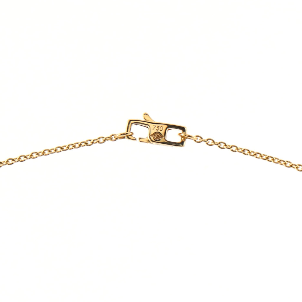 Double Pendant Chain Necklace 18K Yellow Gold with Pearls