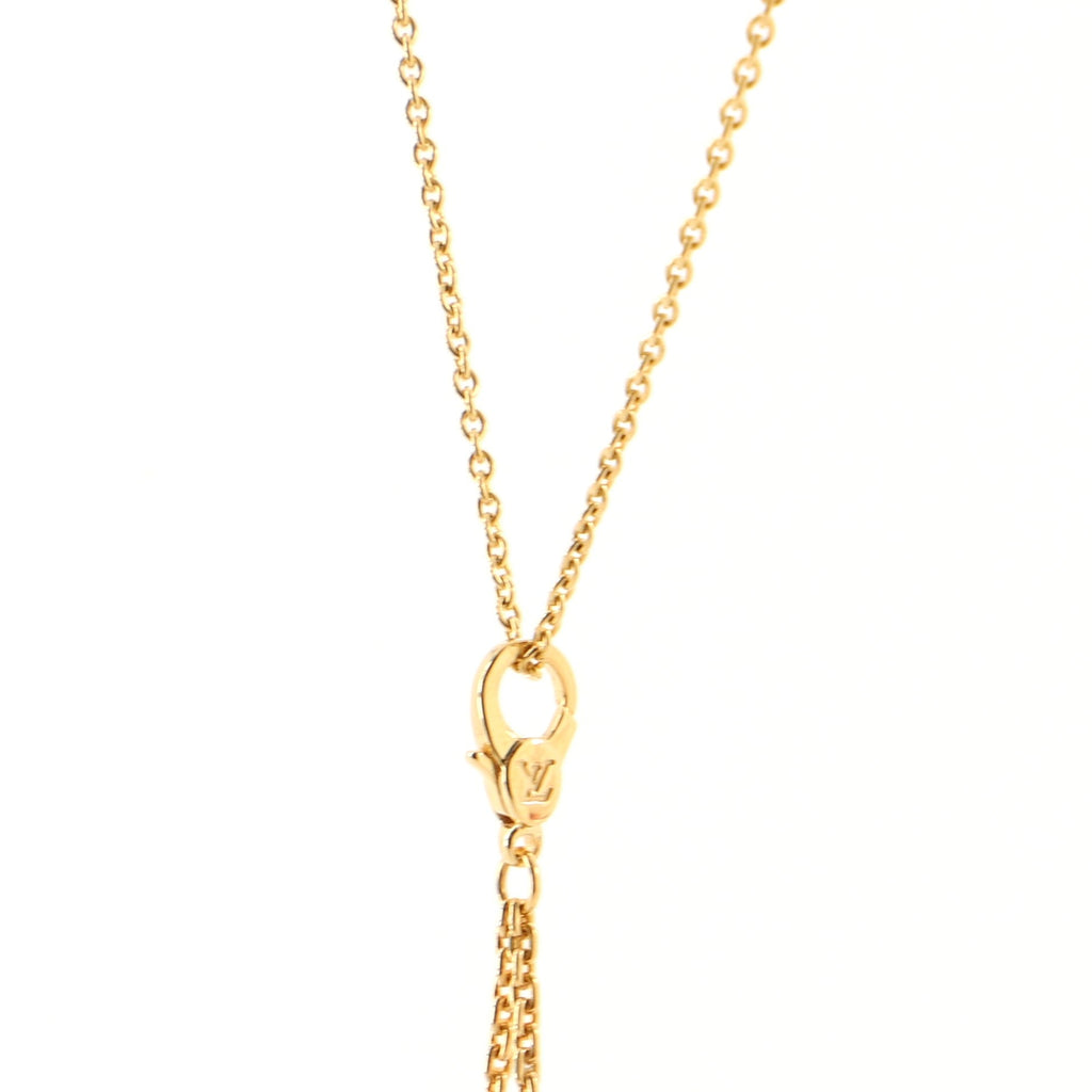 Double Pendant Chain Necklace 18K Yellow Gold with Pearls